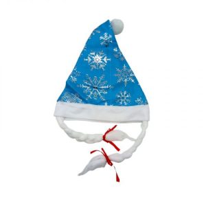 Новорічна шапка з кісками блакитна 62 см
