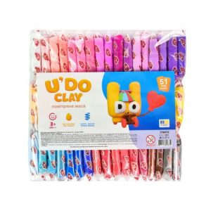 Набір для творчості (повітряний пластилін) "UʼDO Clay 51 шт." брикет 6г (укр)
