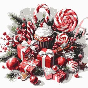 Картина по номерах "Різдвяні солодощі" 30х30 см