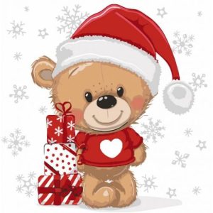 Картина по номерах "Ведмедик із подарунками" 30х30 см