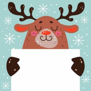 Картина по номерах "Олень з листівкою" 20х20 см