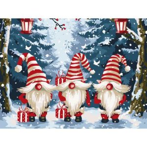 Картина по номерах "Гноми з подарунками" 30х40 см