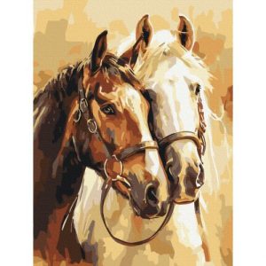 Картина по номерам "Шляхетні коні" 30x40 см.