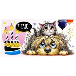 Конверт вітальний (для грошей) 16.5х9х0,5 см