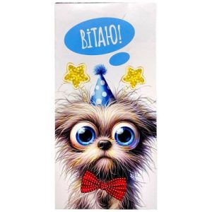 Конверт вітальний (для грошей) 16.5х9х0,5 см