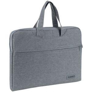 Сумка для документів текстильна А4, 1 відділ, світло-сіра