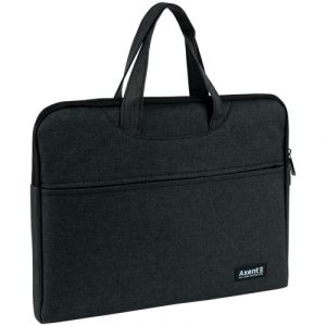 Сумка для документів текстильна А4, 1 відділ, темно-сіра