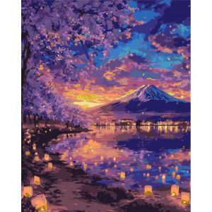 Картина за номерами з фарбами металік "Казкова Фудзіяма" 40х50 см