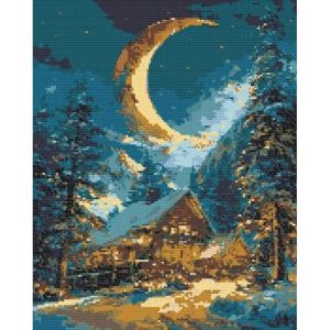 Алмазна мозаїка "Зимове тепло дому" 40х50 см