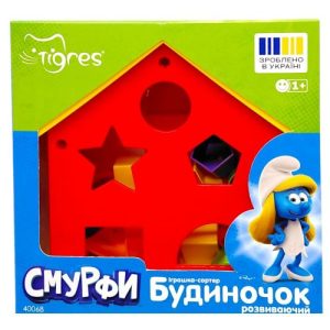 Іграшка-сортер Будиночок розвиваючий, СМУРФИ (ЧЕРВОНИЙ)