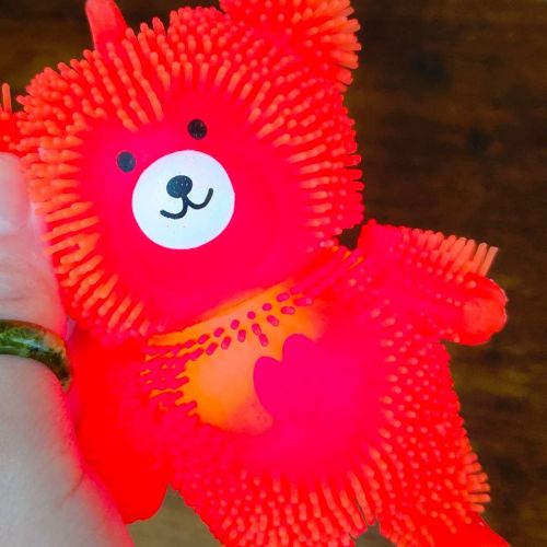 СИЛІКОНОВА СВІТЯШКА ВЕДМЕДИК 12 СМ. (ПОМАРАНЧЕВИЙ)