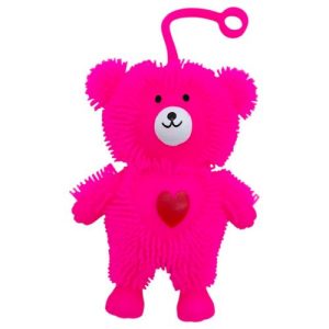 СИЛІКОНОВА СВІТЯШКА ВЕДМЕДИК 12 СМ. (РОЖЕВИЙ)