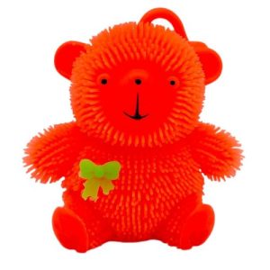 СИЛІКОНОВИЙ ВЕДМЕДИК, СВІТИТЬСЯ 9 см. (ПОМАРАНЧЕВИЙ)