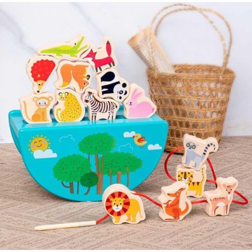 Балансир дерев’яний основа, маленькі фігурки тваринок, шнурівка, в коробці