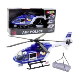Гвинтокрил "Поліція", підсвічування, звук, заводні лопасті, механічний підіймач, відчиняються двері, вантаж, в коробці