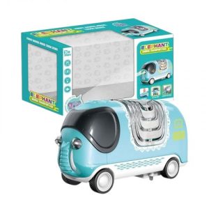 Машина музична, підсвічування, їздить, звуки транспорту і тварин, машинка і слон хитаються, 2 режими: зі звуком та без, гумові шини, в коробці