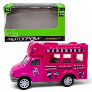 МАШИНА АВТОПРОМ (металева кабіна) ФУРГОН З МОРОЗИВОМ (РОЖЕВИЙ)