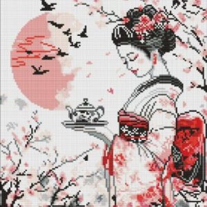 Алмазна мозаїка - Гейша і чай ©art_selena_ua