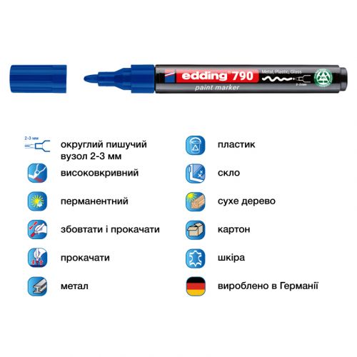 Маркер Paint e-790 2-3 мм круглий синій