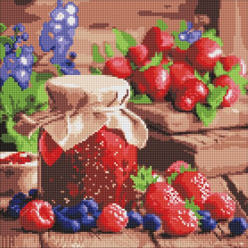 Алмазна мозаїка "Малинове варення" 40х40 см