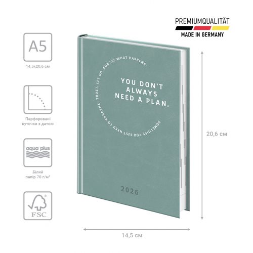 Щоденник 2026 Стандарт Torino Trend бірюз. холодний