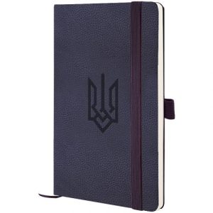 Книга записна Partner Soft Skin,125*195,96арк,кліт,син  Герб