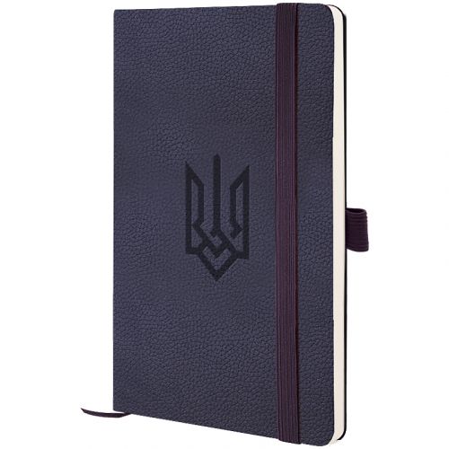 Книга записна Partner Soft Skin,125*195,96арк,кліт,син Герб