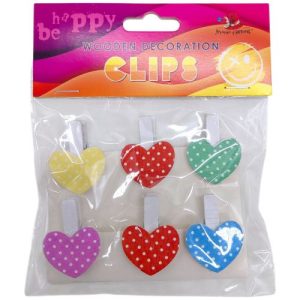 Деревʼяні декоративні затискачі, 6 шт