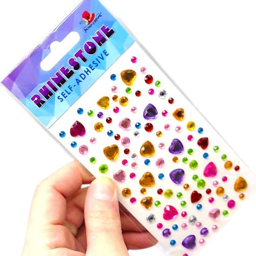 Стрази самоклеючі, "Сердечка" 13х7,5 см