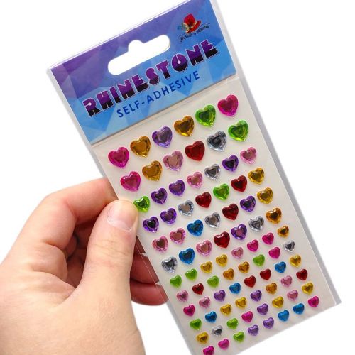 Стрази самоклеючі, "Сердечка" 13х7,5 см