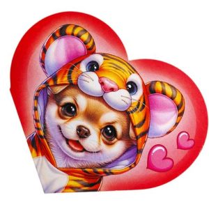 Листівка вітальна "Валентинка" 13,1х7,1 см (10 штук)