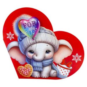 Листівка вітальна "Валентинка" 15,1х8,2 см