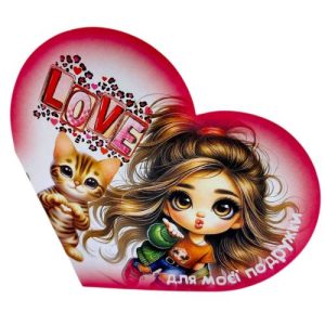 Листівка вітальна "Валентинка" 17,3х9.4 см