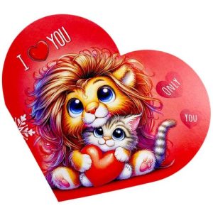 Листівка вітальна "Валентинка" 17,3х9,4 см