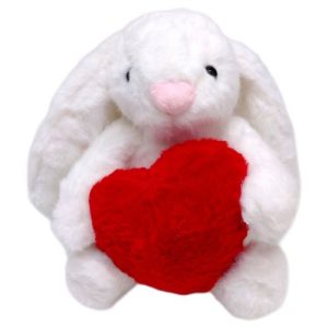 Мʼяка іграшка "Зайчик із серцем" 23 см (БІЛИЙ)