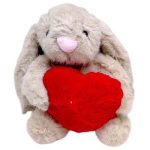 Мʼяка іграшка "Зайчик із серцем" 23 см (КОРИЧНЕВИЙ)