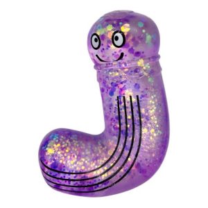 Антистрес жуйка-тягучка "Алфавіт" 9 см (ФІОЛЕТОВА)