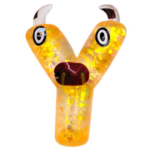 Антистрес жуйка-тягучка "Алфавіт" 9 см (ПОМАРАНЧЕВА)