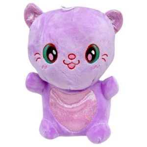 Мʼяка іграшка кольоровий котик 20 см (ФІОЛЕТОВИЙ)