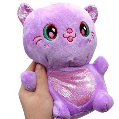 Мʼяка іграшка кольоровий котик 20 см (РОЖЕВИЙ)