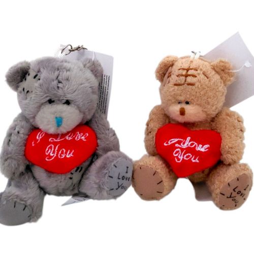 Мʼяка іграшка-брелок “Ведмідь”, висота 9 см, металева фурнітура, ВИДАЄТЬСЯ МІКС ВИДІВ