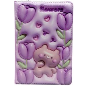 Блокнот 3D.Ведмедик , ФОРМАТ А5 (ФІОЛЕТОВИЙ)