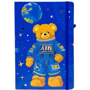Блокнот "Ведмедик-космонавт" тверда обкладинка, А5 (СИНІЙ)