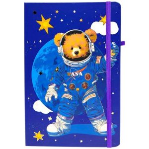 Блокнот "Ведмедик-космонавт" тверда обкладинка, А5 (ТЕМНО-СИНІЙ)