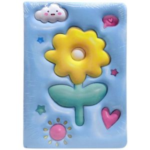 Блокнот 3D Квіти, формат а5 (БЛАКИТНИЙ)