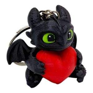 Брелок 3d друк "Беззубик з сердечком"