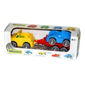 Набір машинок (кабріолет, гоночна машина і причіп)