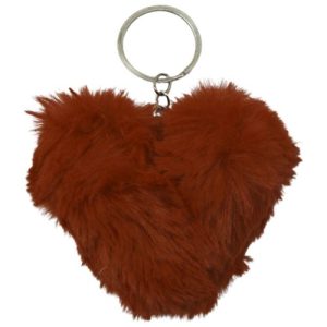 Брелок "Серце" хутряне, коричневе