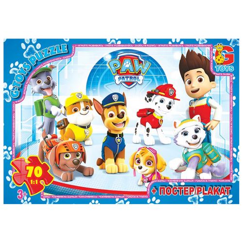 Пазли "Щенячий патруль" + постер, 70 елем.