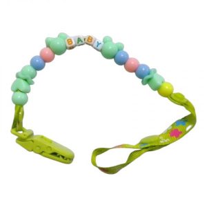 Кліпса для пустушки з бусинами (зелена)